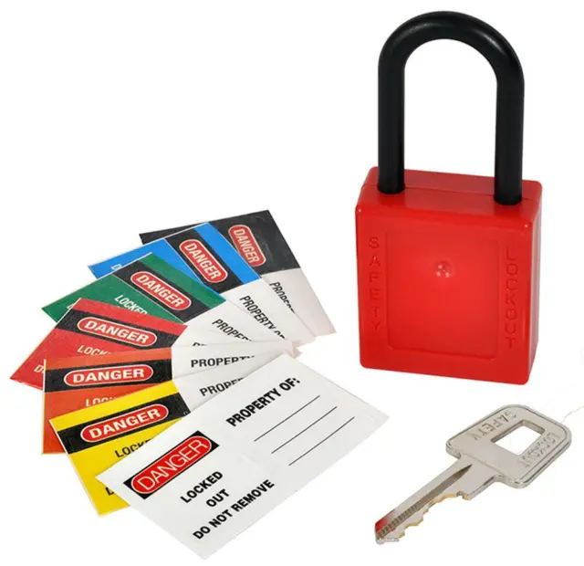 Nylon Safety Padlock 38Mm, Lock Colour Red, Lock Material Nylo For Kasp Security