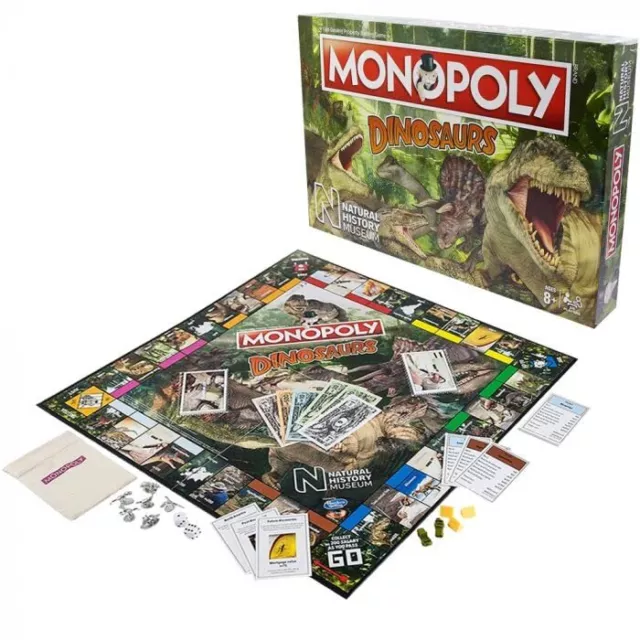 Natural History Museum Monopoly Dinosaurs Game – 2-6 Player Family Board Games