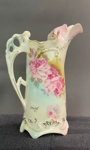 Antique Royal Crown "Chantilly Rose" Hand Painted Creamer 5 1/8" Signed