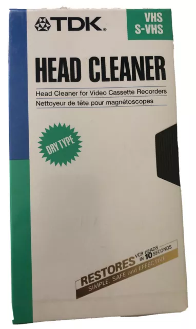TDK VHS S-VHS Dry Tape VCR Head Cleaner TCL-11 New Sealed HTF Rare MAKE ...