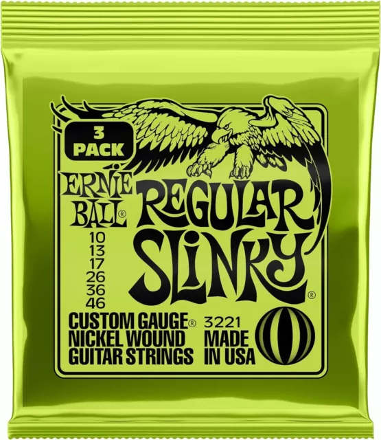 Ernie Ball Regular Slinky Nickel Wound Corde per chitarra elettrica confezione da 3 - 10-46 G