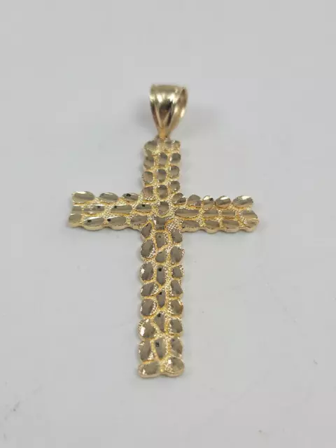 Nugget Large Cross Pendant in 10K Yellow Gold (IE) (PBR083585)