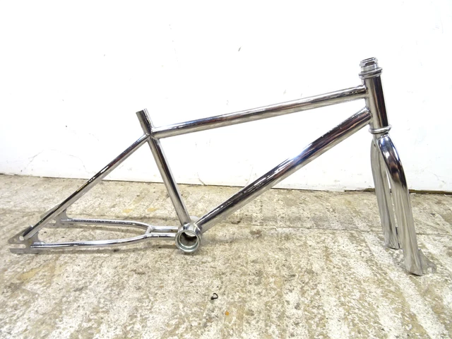 Potence BMX Old School Tuf Neck – Carrée, Chrome (état Patiné) – USA Années 80
