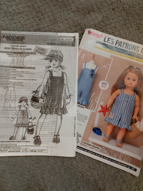 Patron De Couture Pour Vêtements De Poupée - Magazine Modes Et Travaux Août 2020 - Complet Non Découpé