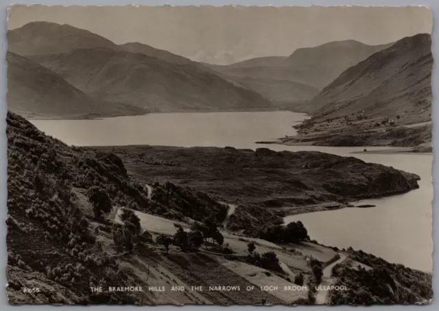 The Braemore Hills & Loch Broom Ullappool Scotland Real Photo Postcard