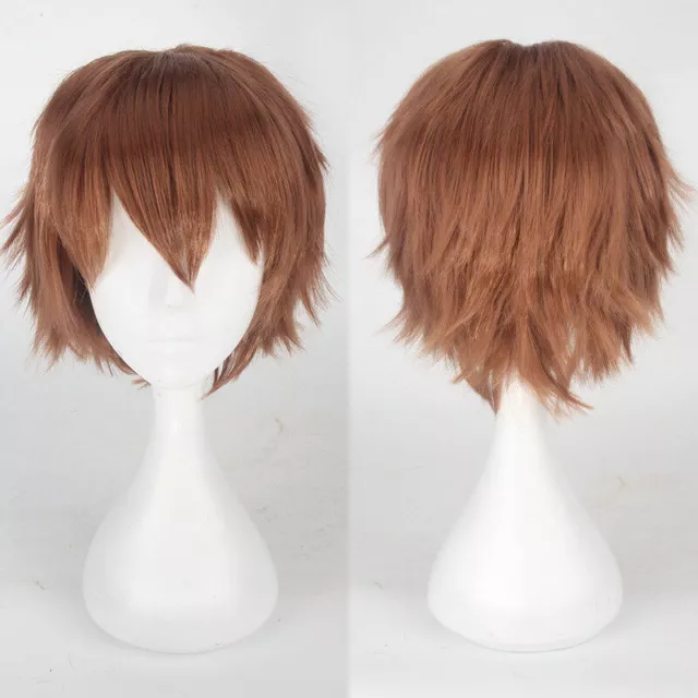 Unisex Mens Boys Anime Short Wig Cosplay Party Straight Hair Costume Full Wigs;