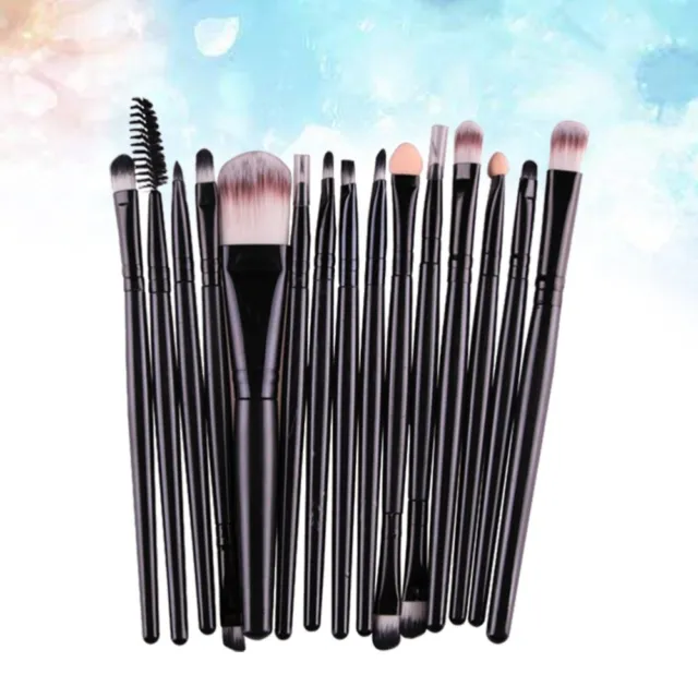 15pcs Plastic Handle Nylon Bristles Makeup Brush Cosmetics Powder Blush Brush