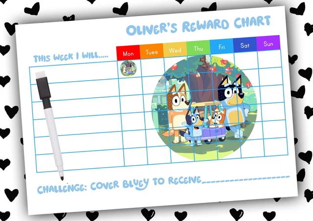 PERSONALISED REUSABLE GOOD Behaviour Reward Chart Children’s Chore Kids ...