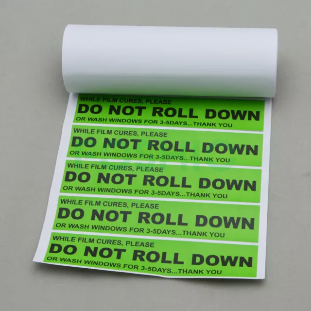 Warning Decal Stickers (DO NOT ROLL DOWN) Window Tint Car Vinyl Wrapping Tools 2