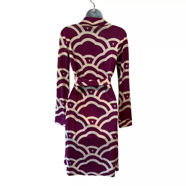 Diane Von Furstenberg New Jeanne Two Wrap Dress Size 8 Graphic Clouds Beet 3