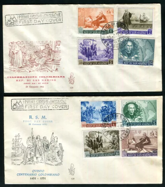 SAN MARINO 1952 464-476 auf FDC ERSTTAGSBRIEF COLUMBUS 220€(Z8607 2