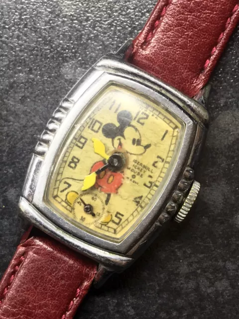 Vintage 1938 Ingersoll Mickey Mouse Wrist Watch Pink Floyd The Wall Bob Geldof