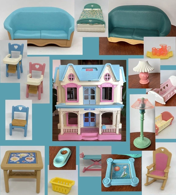 Vintage Fisher Price Dream & Grand Doll House Furniture Selection 1993-1998