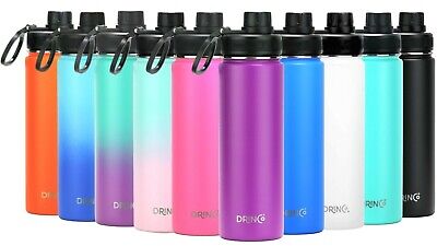 DRINCO Sport Water Bottle Hydro Vacuum Insulated Stainless Steel 22oz 32oz Flask