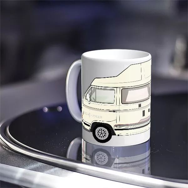 Large Mug - Volkswagen T3 T25 Type25 Vanagon Westfalia Pastel White Customisable