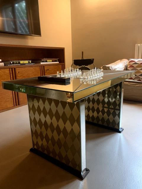 Tavolino vetro scacchiera anni 70 modernariato vintage
