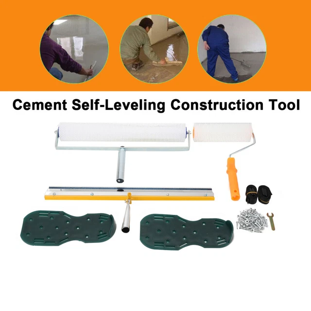 CEMENT SELFLEVELING KIT Epoxy Floor Paint Roller Blade Spike