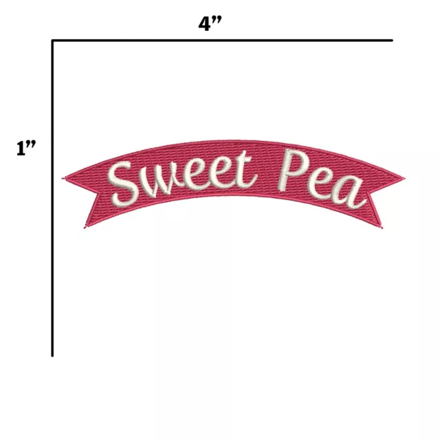 Sweet Pea Patch Embroidered Iron-on Applique Rocker Funny Sayings Fun & Cool