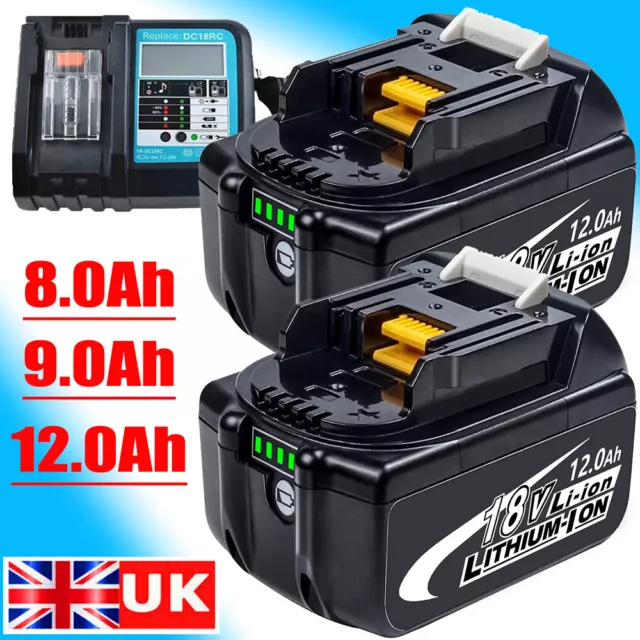 2x for Makita 18V 9.0Ah LXT Li-ion Battery BL1830 BL1840 BL1850 BL1860 / Charger