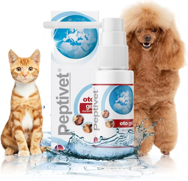 Peptivet OTO Gel Ear Cleaner Gel for Dogs & Cats- Antibacterial Anti-Fungal Yeas