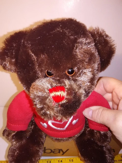 Dan Dee Bear Walmart Red Heart Sweater Brown Plush 7" inch Teddy SEE PICS For CO