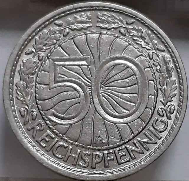 Germany 50 Reichspfennig 1928 KM#49 Letter A Nickel Weimar Republic (5660)