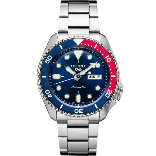 Seiko Men's Analog Automatic Blue Dial Silver Bracelet 5 Sports Watch SRPD53