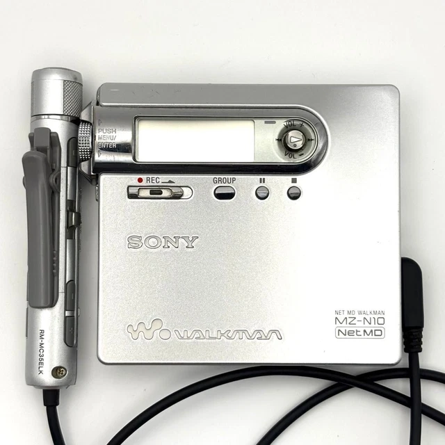 FOR PARTS] SONY MZ-N10 Net MD Walkman Silver Tested Playback w
