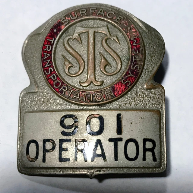 Bus Rider Badfe VINTAGE 1950'S SURFACE Transportation System N.Y. City Bus Driver Badge ...