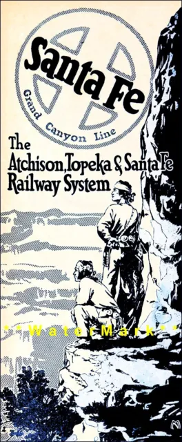 Santa Fe 1922 Atchison Topeka Santa Fe Railway System Vintage Poster Print (c