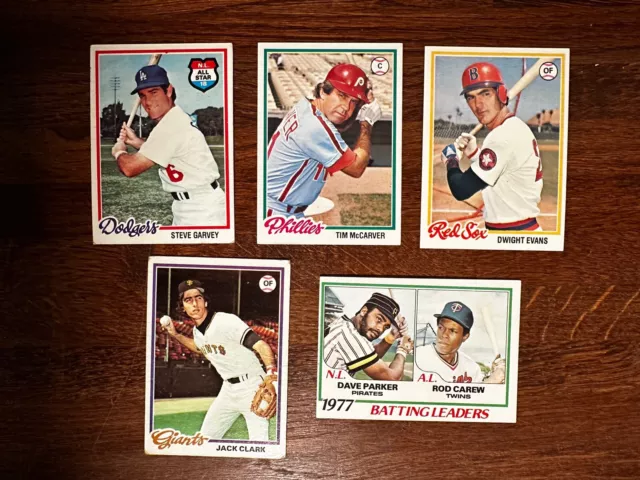 1978 Topps Star Baseball Card Lot (5 Cards)