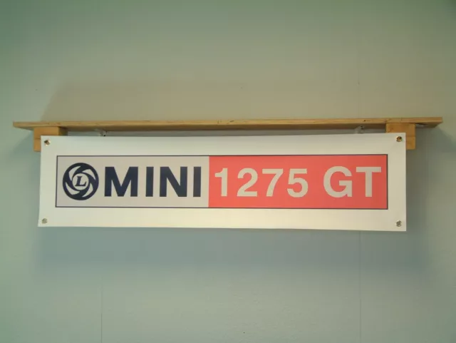 Mini 1275 GT BANNER Leyland Workshop Garage classic retro Car show sign poster 2