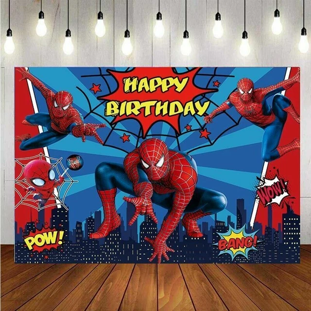 Spiderman Photography Backdrop Boys Birthday Party Photo Background Banner Decor