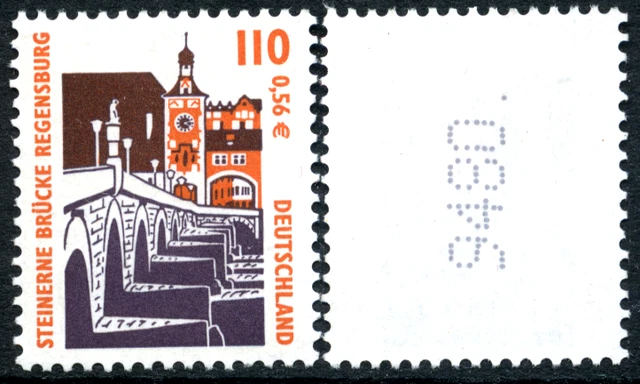 Bund SWK DN ohne Melierfaser, Einzelmarke mit Nr, MiNr 2140 F,  ** MNH