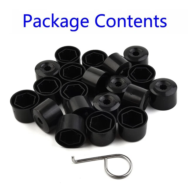 20Pcs 17mm Car Wheel Nut Lug Dust Cover Cap Protector Screw Rim Removal Tool Key