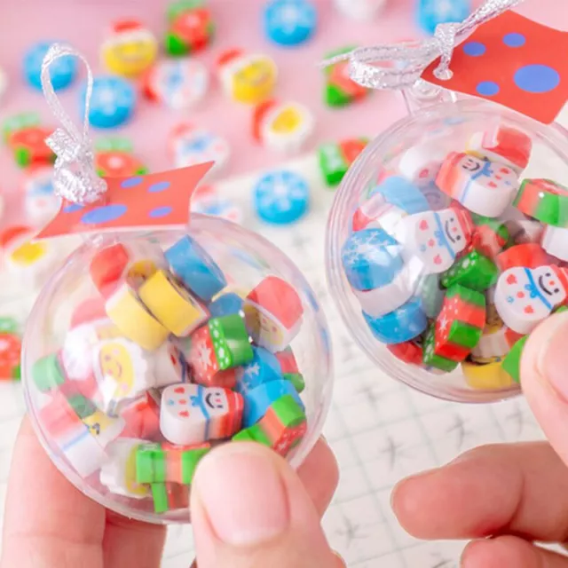 Creative Christmas Ball Erasers Cute Snowman Mini Erasers Student Christmas ^^