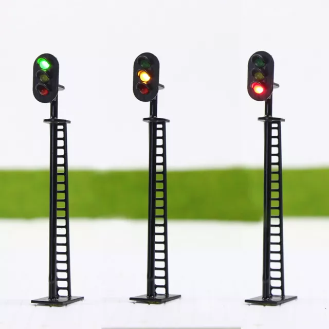 5pcs Model Railway Block Signals OO Gauge 1:76 8.2cm 12V Green Yellow Red LEDs