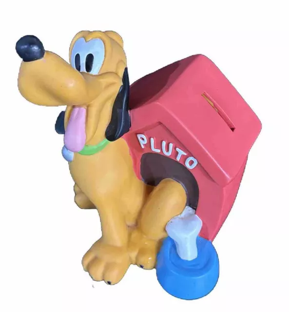 Vintage Disney Pluto Bank...Dog House, Dish, and Bone. Hard Plastic