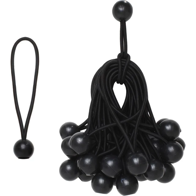 100pcs Tendeurs En Caoutchouc Avec Boule MIVIDE 15cm Blanc - Cordon Elastique Bâche Tente Camping