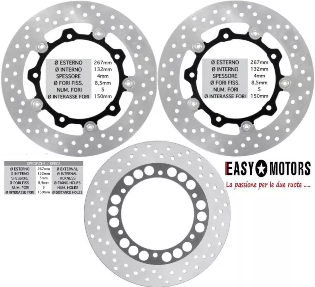 Set 3 Disque Disques de Frein avant et Arrière Yamaha T Max Tmax 500 2004>2007