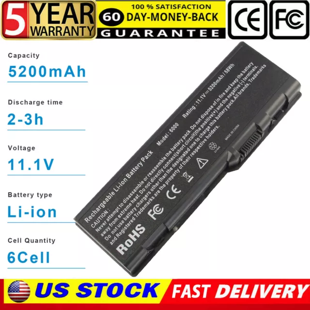 6 Cell Battery for Dell Inspiron 6000 9200 9300 9400 E1705 D5318 G5260 310-6322