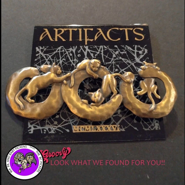 Spilla A Forma Di Gatto E Uccello In Peltro JJ Jonette - Gioielli - Foto 4