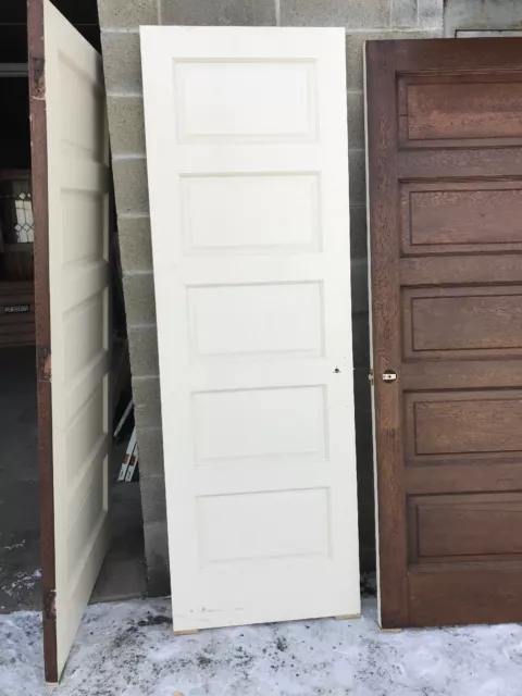 MARW 11 antique Used white solid wood passage door 27.75 x 84 x 1.75