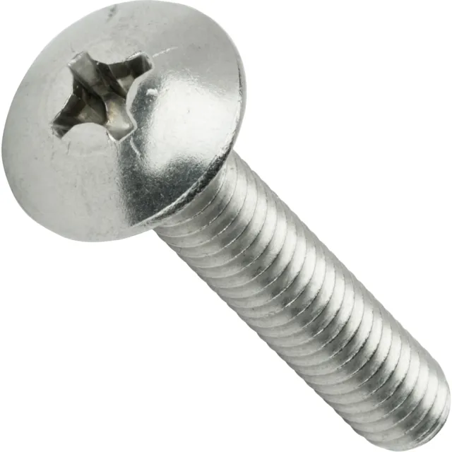 5/16-18 Phillips Truss Head Machine Screws Stainless Steel Wide All Lengths