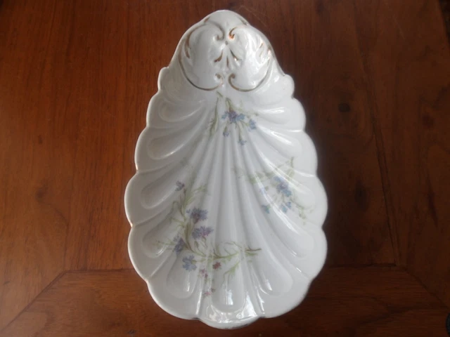 Grand Plat à Oreilles Apilco En Porcelaine Blanche - 35 X 19 Cm - Très Bon État