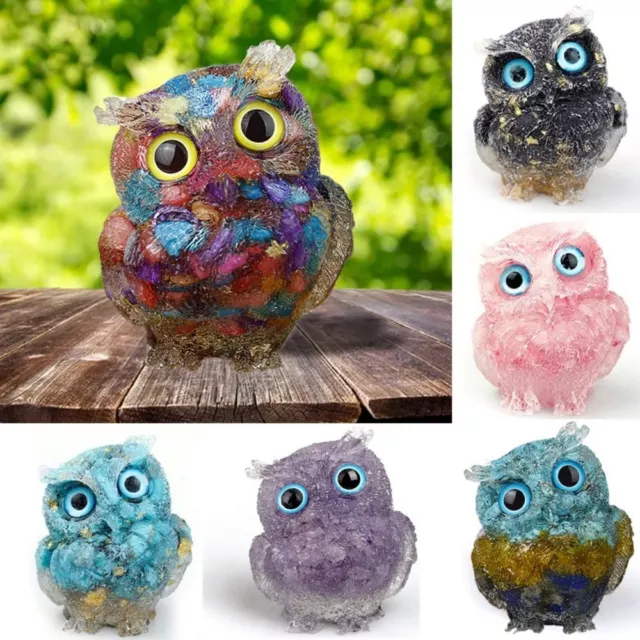 2.3inch Natural Stone Owl Craft Stone Gravel Owl Statue Figurines