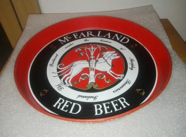 Vassoio in Latta Porta Bibite Bevande Pubblicitario Birra MC Farland Red Beer