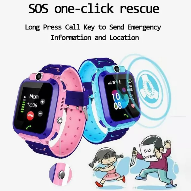 Q19 Montre Connectée Enfant Etanche IP67 Appel Vocal SOS Tracker de Position SIM