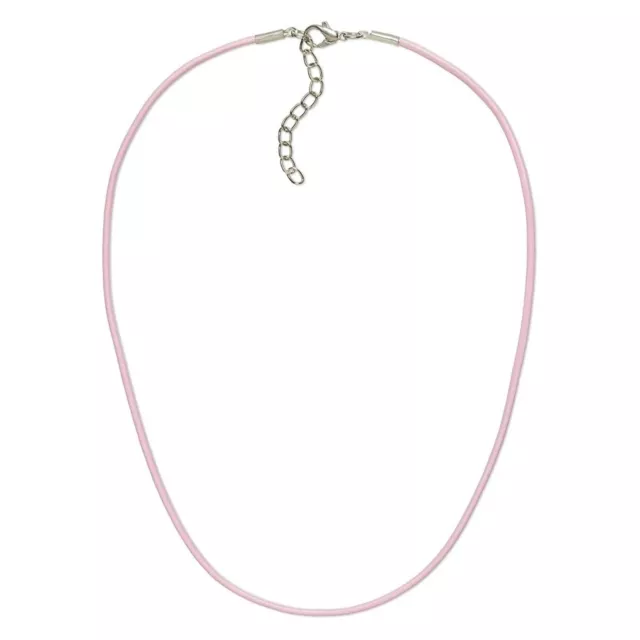 Pink 24" Greek Rolled Genuine Leather Cord Necklace