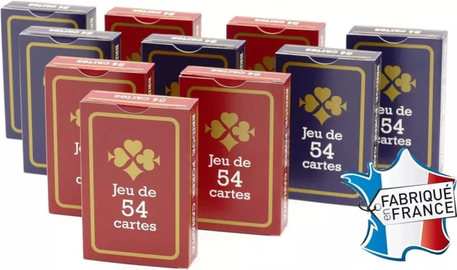 Jeu de Carte à 2 avec 54 cartes Gauloise - ( Lot 5 Rouge + 5 Bleu)